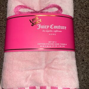 Juicy Couture Pink Cotton Hand Towels